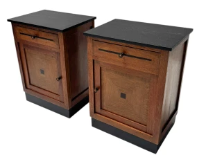 Two Art Deco Modernist Nightstands or Bedside Tables, 1920s